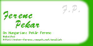 ferenc pekar business card